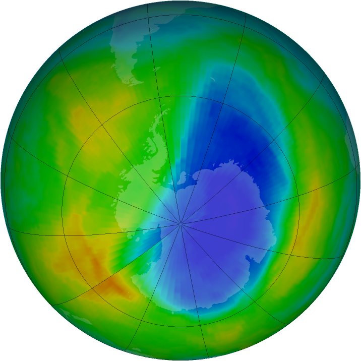 Antarctic ozone map for 07 November 1985